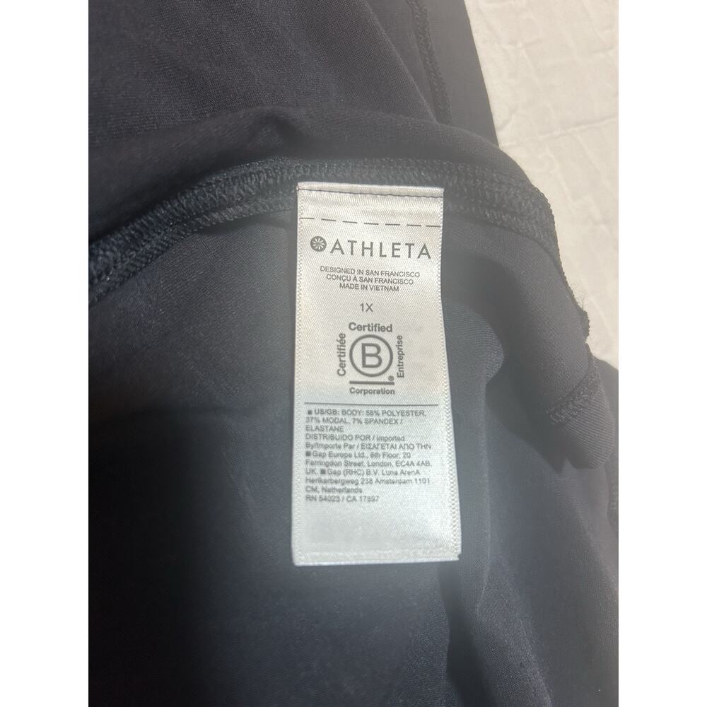 Athleta Tank Top Womens 1X Black Solid Stretch Round Neck Sleeveless Activewear - Picture 5 of 6